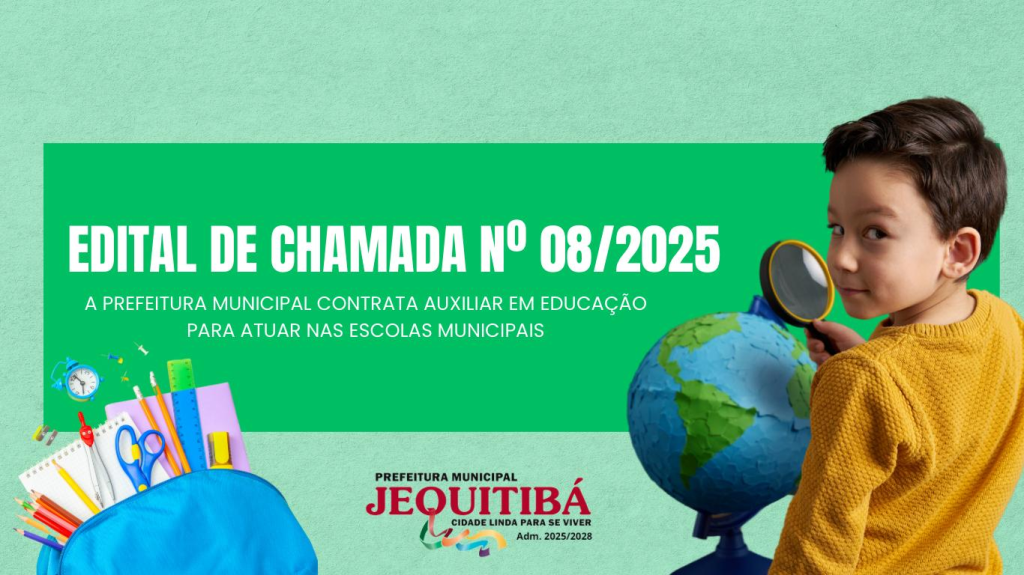 A Prefeitura Municipal de Jequitibá/MG contrata Auxiliares em Educação